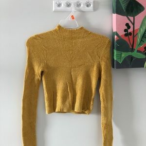 tight forever 21 long sleeve yellow turtle neck.